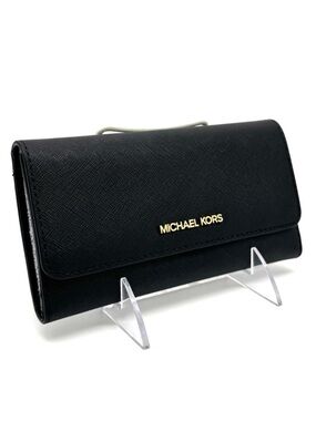 Michael Kors Large Trifold Wallet Black/Gold
